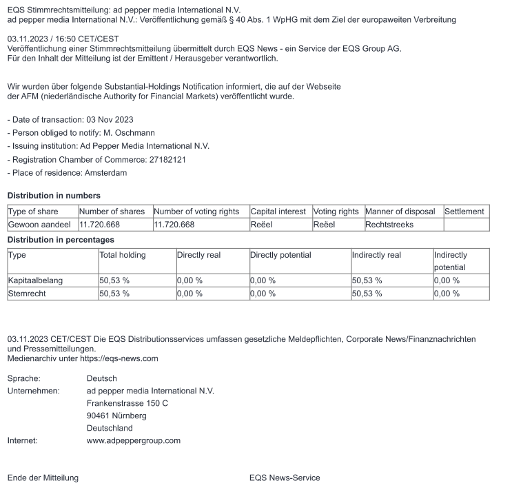 PNE AG: Ad-hoc-Mitteilung Nach Artikel 40 Absatz 1 WpHG PNE AG: Ad-hoc-Mitteilung Nach Artikel 40 Absatz 1 WpHG